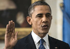 Obama takes oath fo second term in quiet ceremony